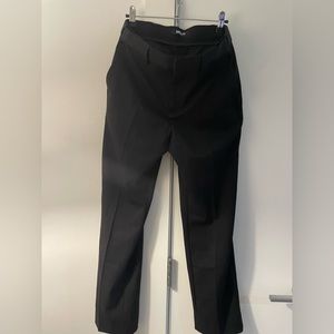 DRAWFIT Slim Fit Black Wool Trousers